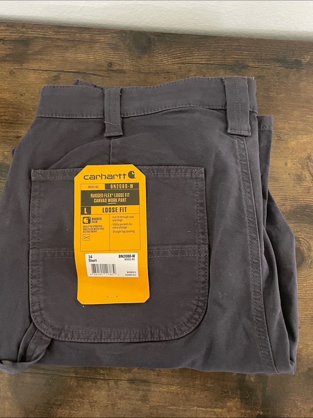 NWT Carhartt BN2080-W Rugged Flex Loose Fit Canvas Work Pants * Loose Fit